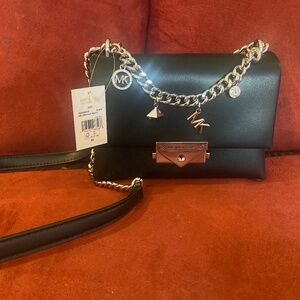 Michael Kors faux leather and charm crossbody